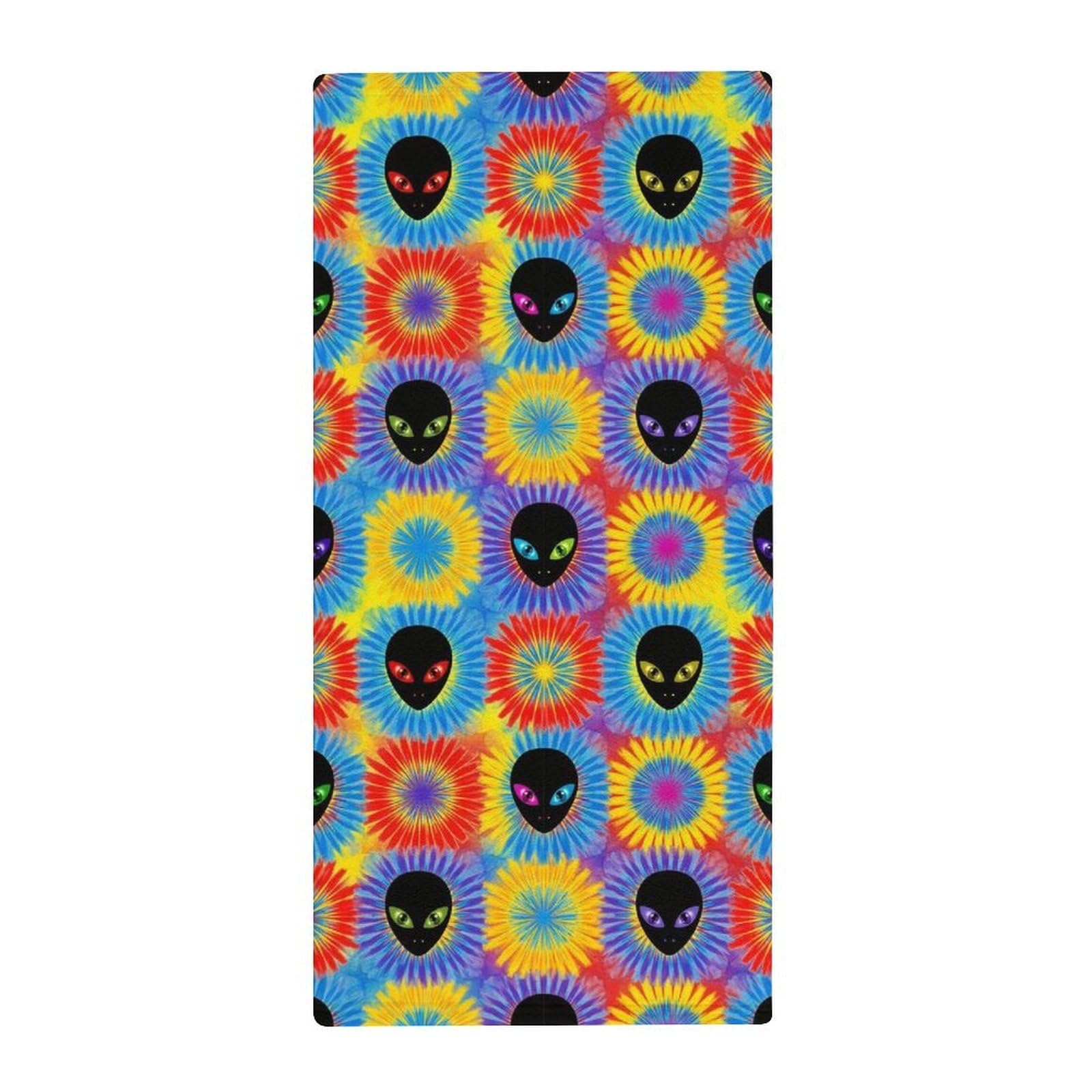 Anceky Quick-Drying Gym Towels, Tie Dye Alien Ultra Absorbent & Lightweight for Yoga, Pool & Travel Essentials