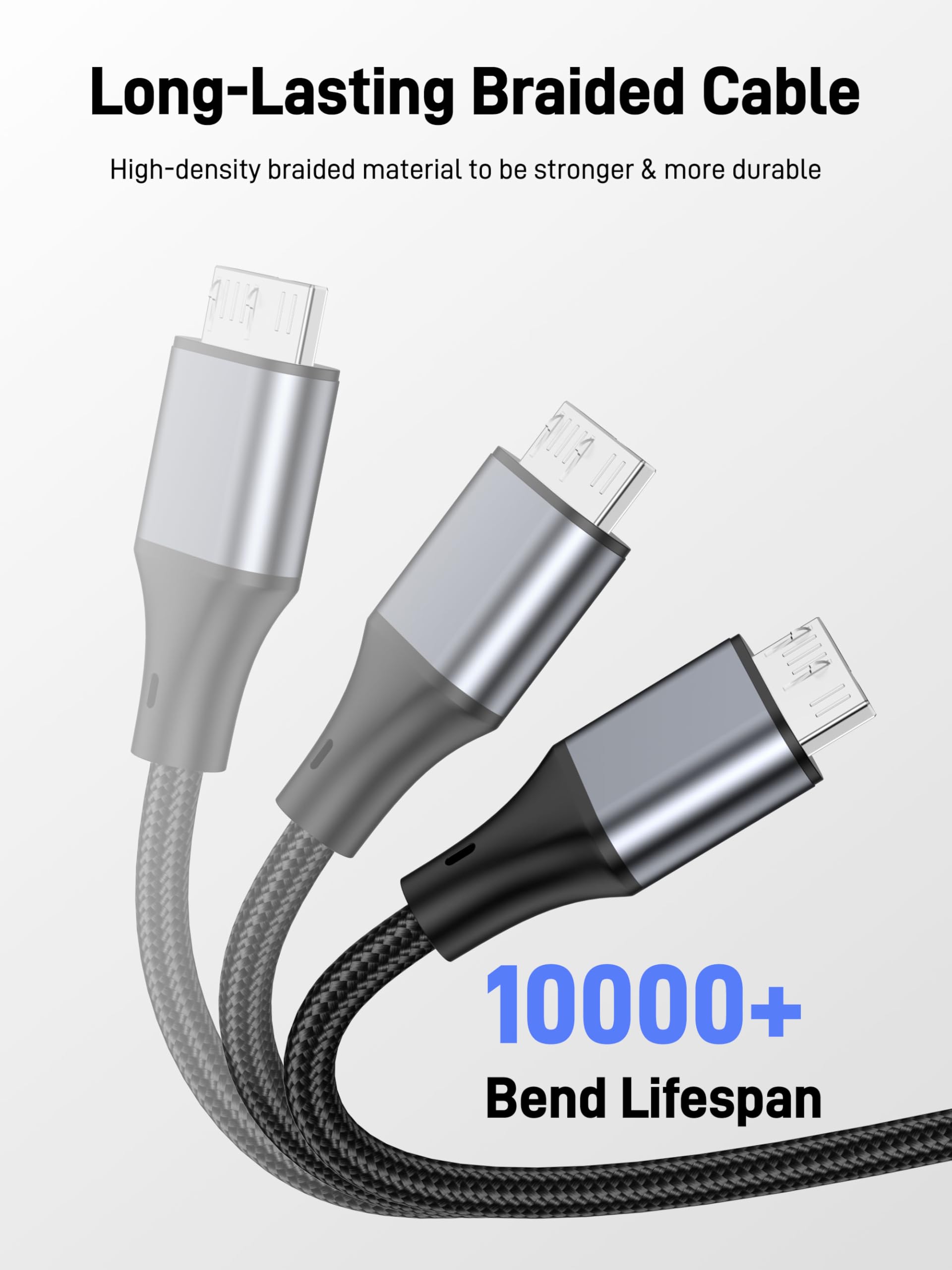 KAYQINHO Micro USB 3.0 Cable 0.5M, USB A Male to Micro B Hard Drive Cable Compatible with Galaxy S5, Note 3, Toshiba Canvio, Camera, Hard Drive. - 5