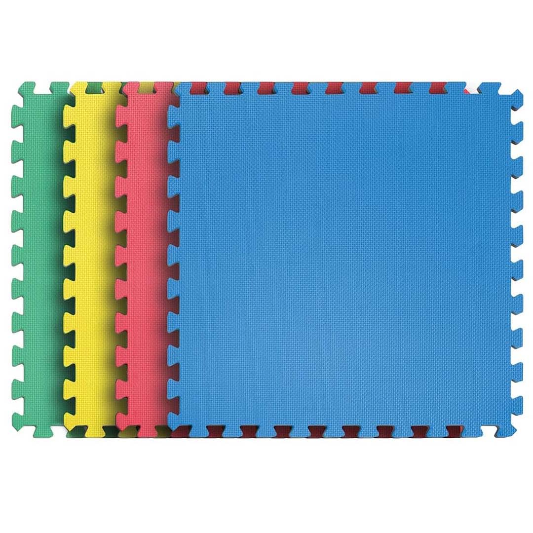 De Jure Fitness Interlocking Tiles, Kids Interlocking Play Mat, Puzzle Flooring, Floor Mats for Babies, Kids Mats for Floor, 55 x 55 cm, 10 MM Thickness (Multicolor, Set of 16)