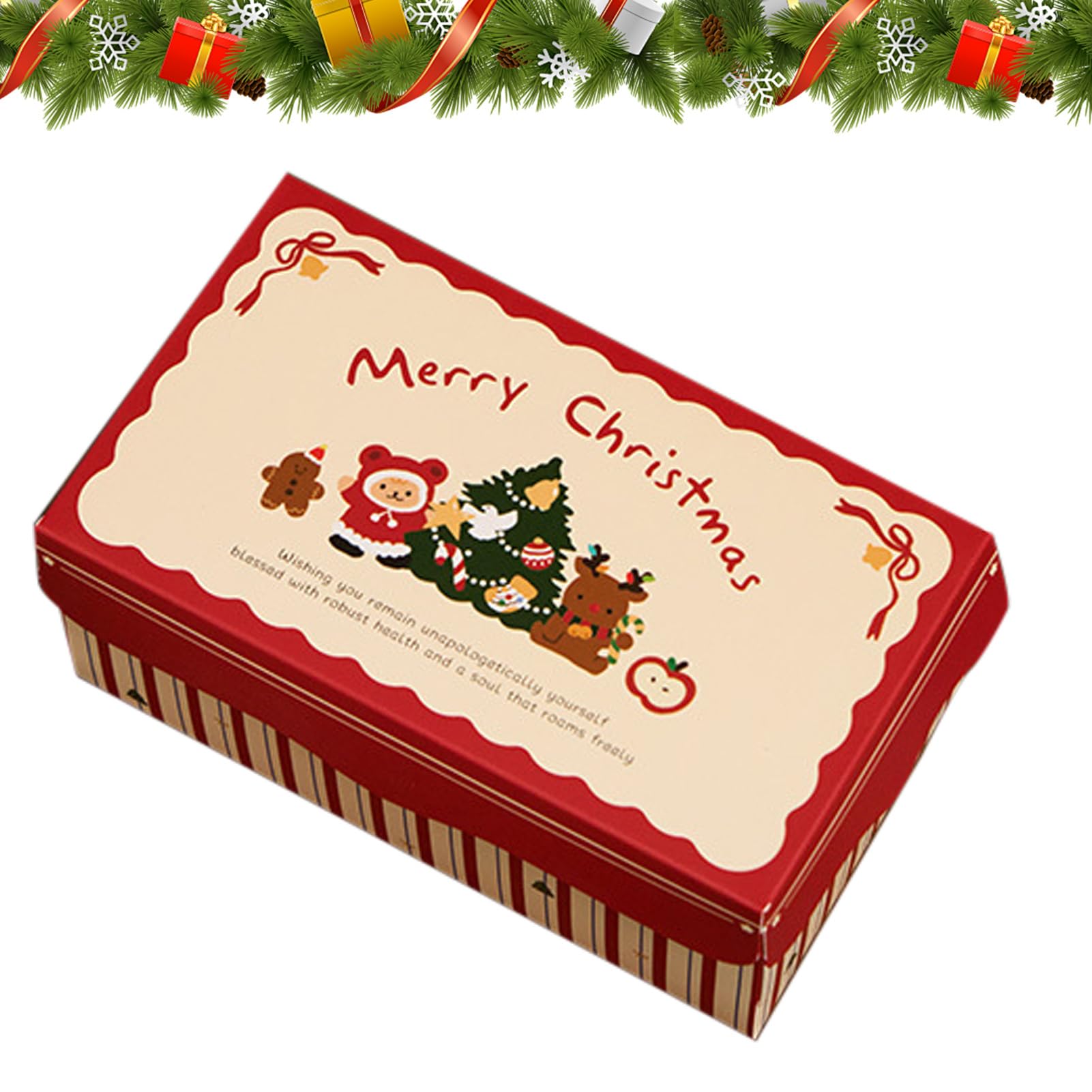 Contenedor de galletas navideño con tapa decorativa para guardar bombones