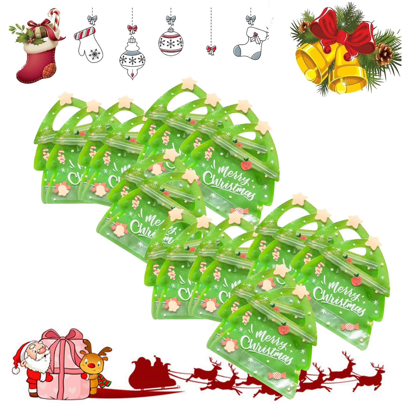 Festive Bags - Santa, Reindeer & Snowman Designs, 20PCS Small Gift Bags for Kids