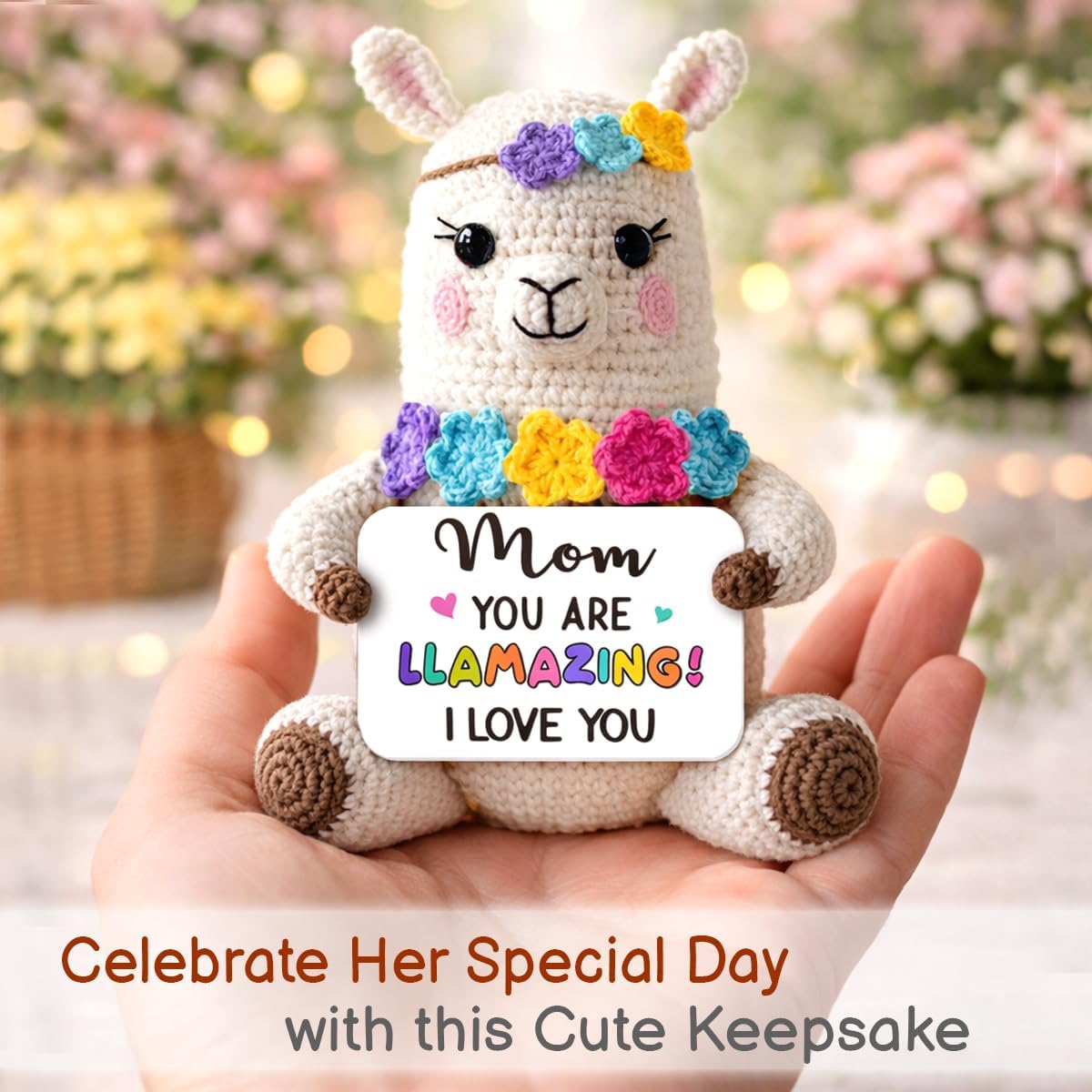 Birthday Gift for Mom from Daughter Son - Llama Gifts for Christmas Mothers Day, Cute Llama Crochet Gift, Gifts for Mother in Law Stepmom, Gigi Nana, I Love You Mom Appreciation Animal Crochet