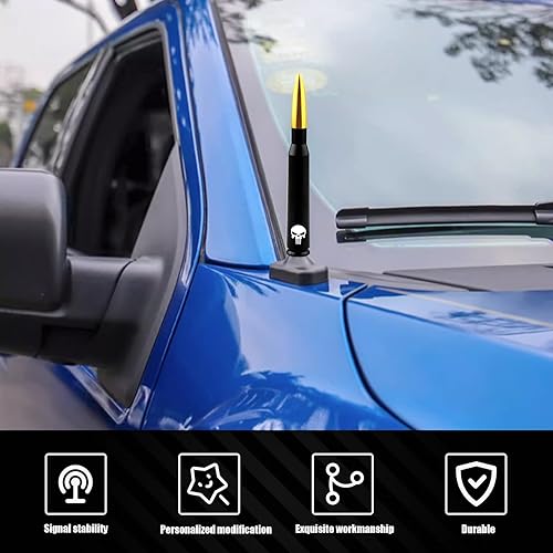 Miniatura 4 de 1 antena de bala de 5.4 pulgadas, antena de reequipamiento de automóvil para Ford F150, Jeep Wrangler Chevrolet, accesorios resistentes a prueba de