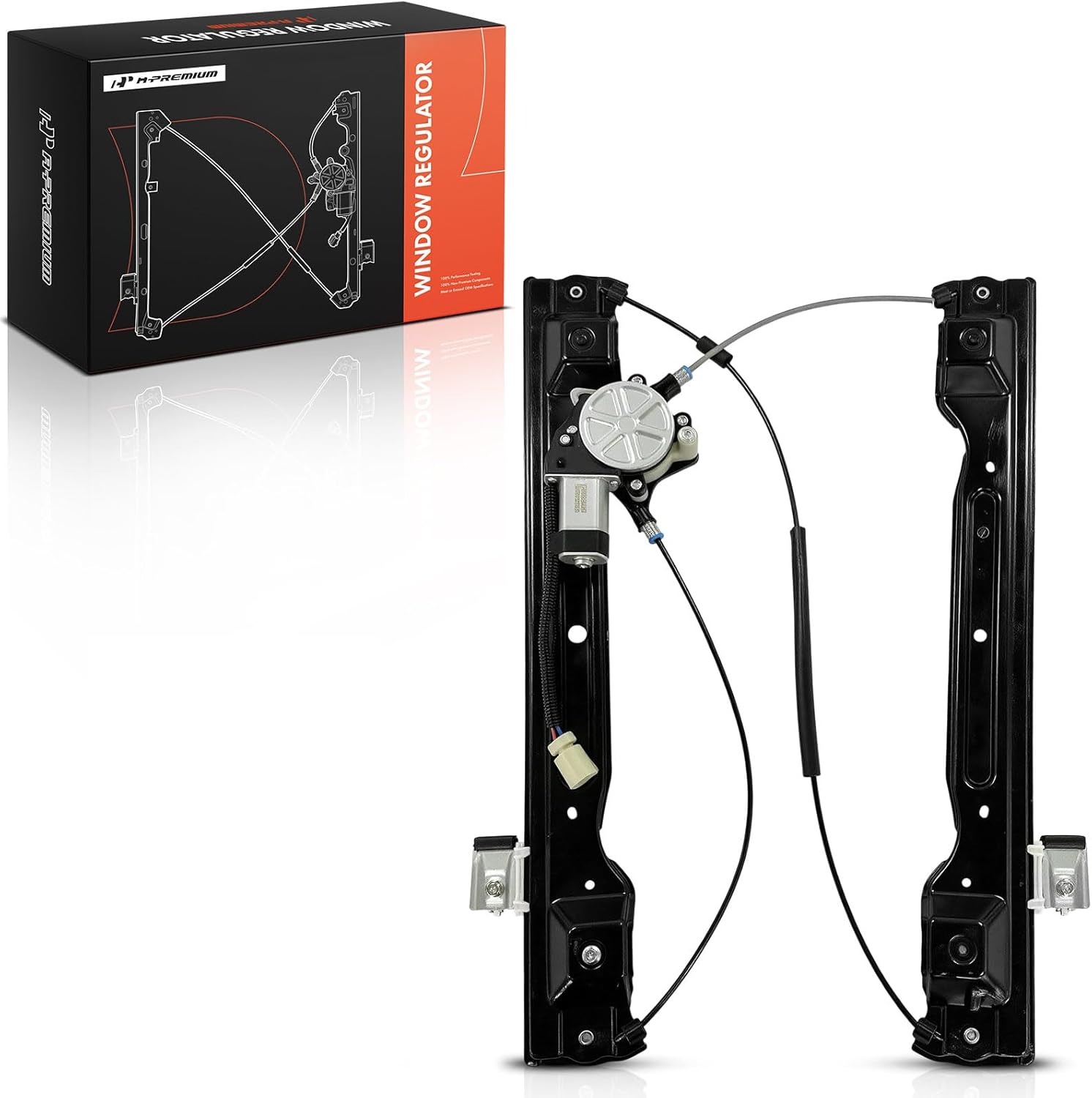 A-Premium Front Right Passenger Side Electric Power Window Regulator with Motor Compatible with Peterbilt