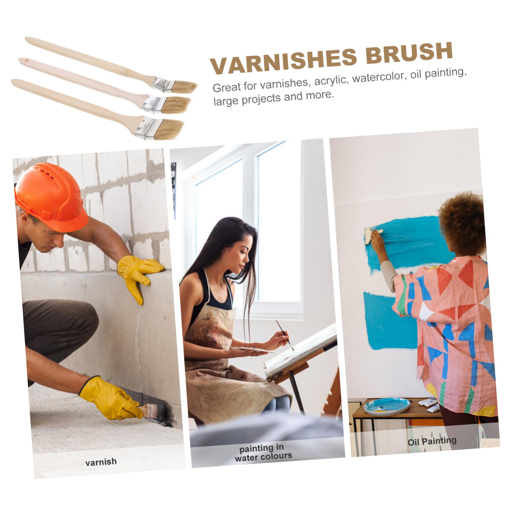 OSALADI Gebogene Malerpinsel Set - 3 Stück Für Ecken & Heizkörper