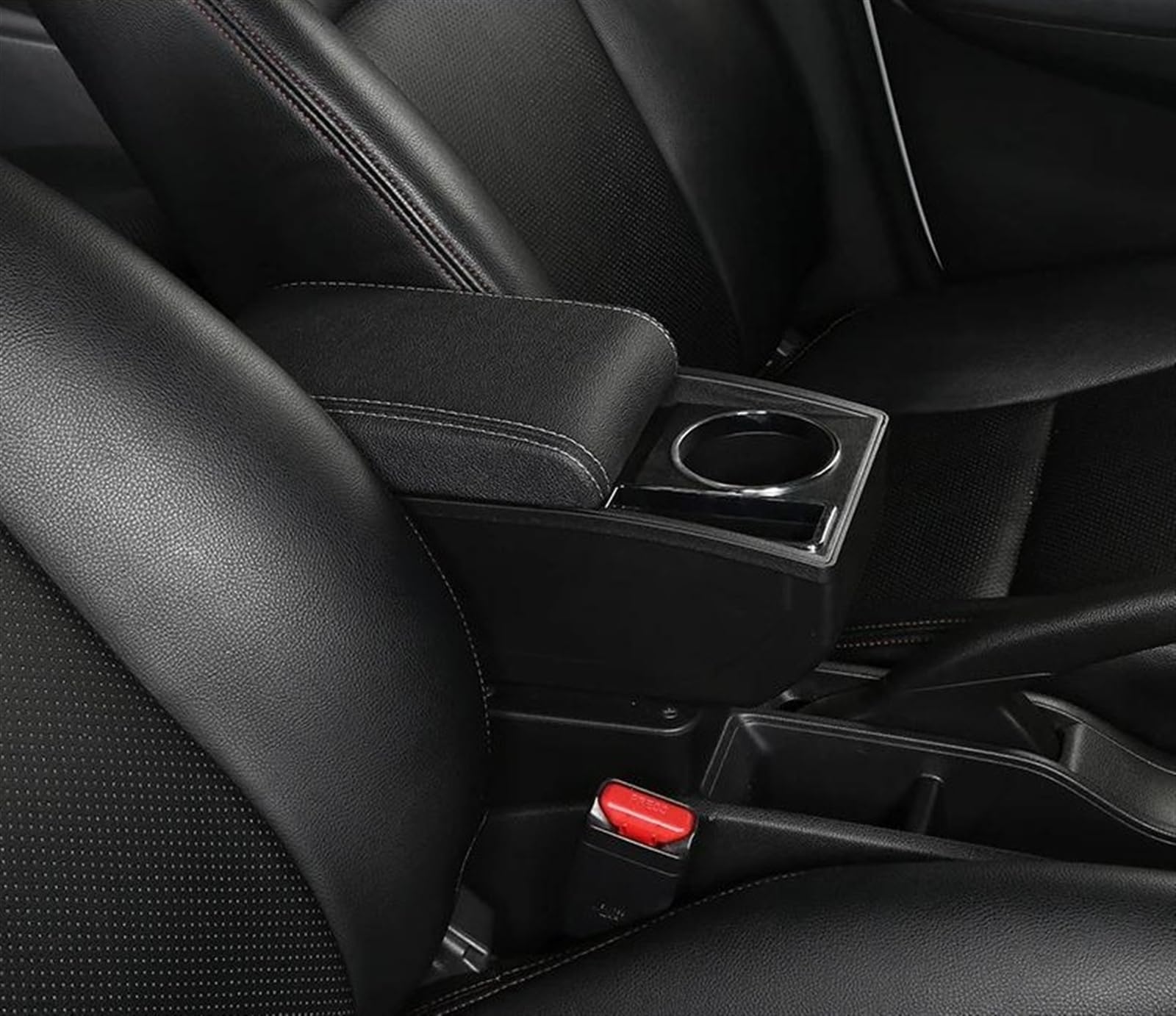 Armrest Box With Multifunctional Support PU Upholstered Car Interior Modification Accessories For Swift 2005-2023(White line)