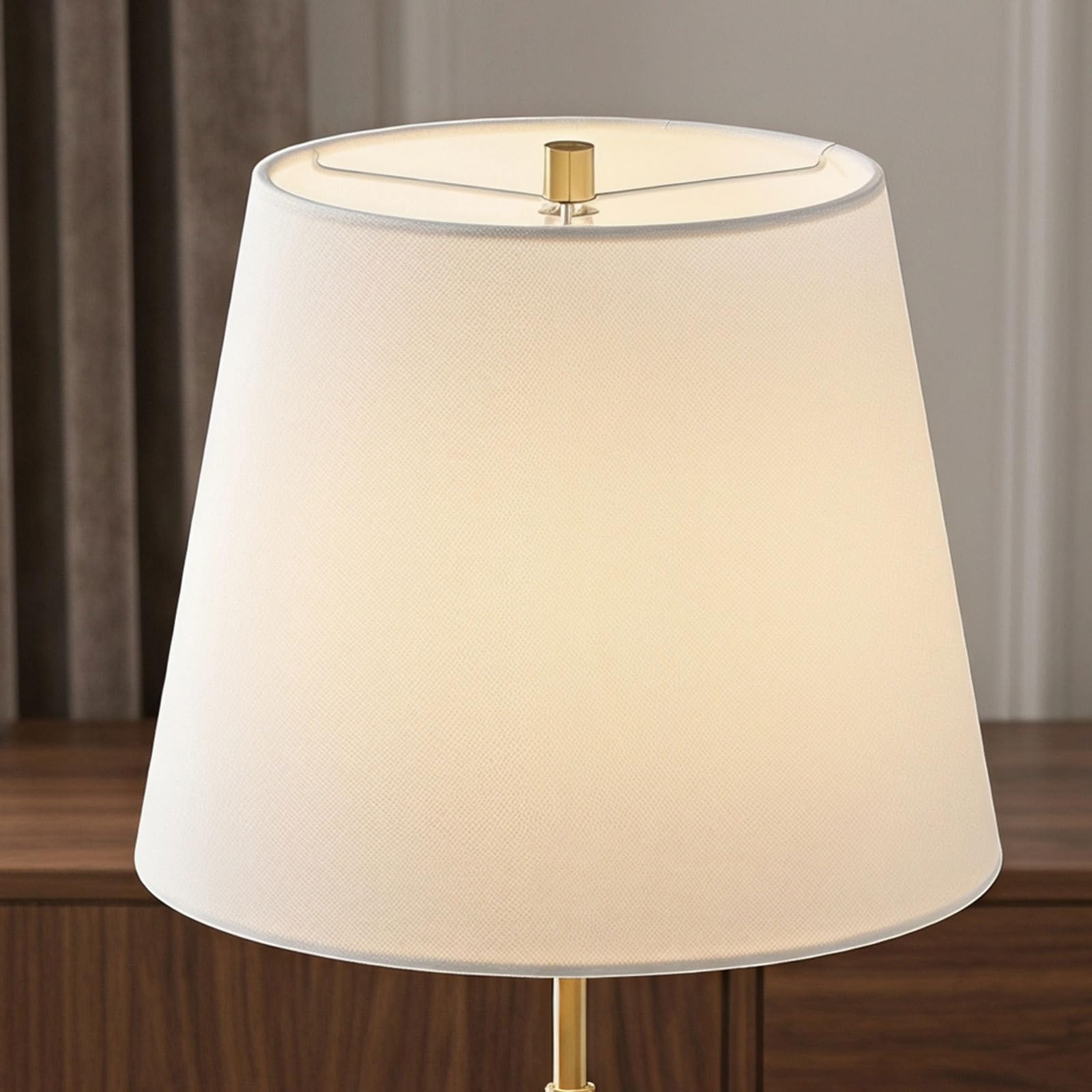 6 Pezzi Paralume Mini Clip Beige e Metallo, Design Raffinato a Tamburo Supporto Stabile e Facile Installazione per Lampade da Scrivania a Sospensione in Camera da Riposo