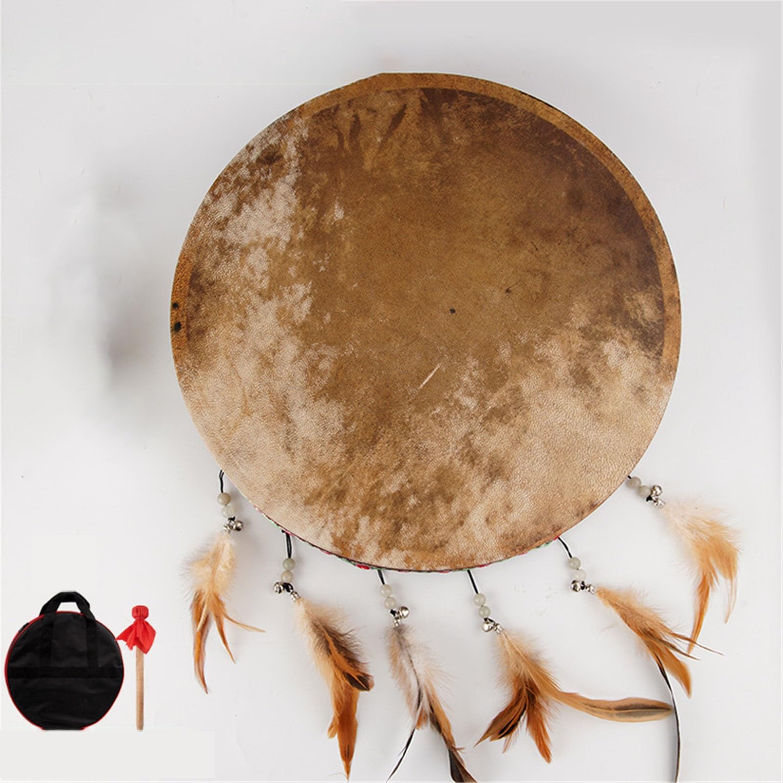 Schamanentrommel Native American Design, 16/18/20 Zoll Ritual-Trommel Für Zeremonien Und Spirituelle Musik Handgefertigt Rahmentrommel, Handtrommel Für Erwachsene(Original color model 40cm)