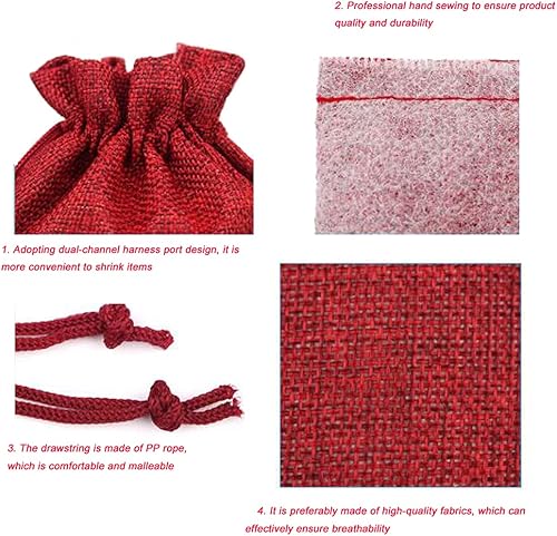 Miniatura 5 de 50 bolsas de arpillera con cordón, bolsas de regalo de 3.9 x 5.5 pulgadas, bolsas de joyería para embalaje de dulces, recuerdos de fiesta, boda,