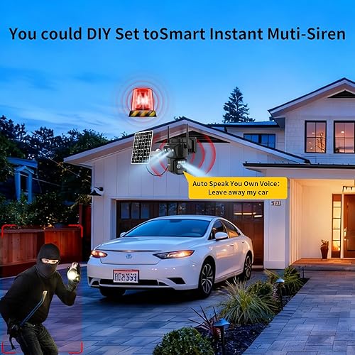 Miniatura 7 de Cámaras de seguridad inalámbricas para exteriores alimentadas por energía solar para seguridad del hogar, cámara exterior de visión de 360°, Paquete