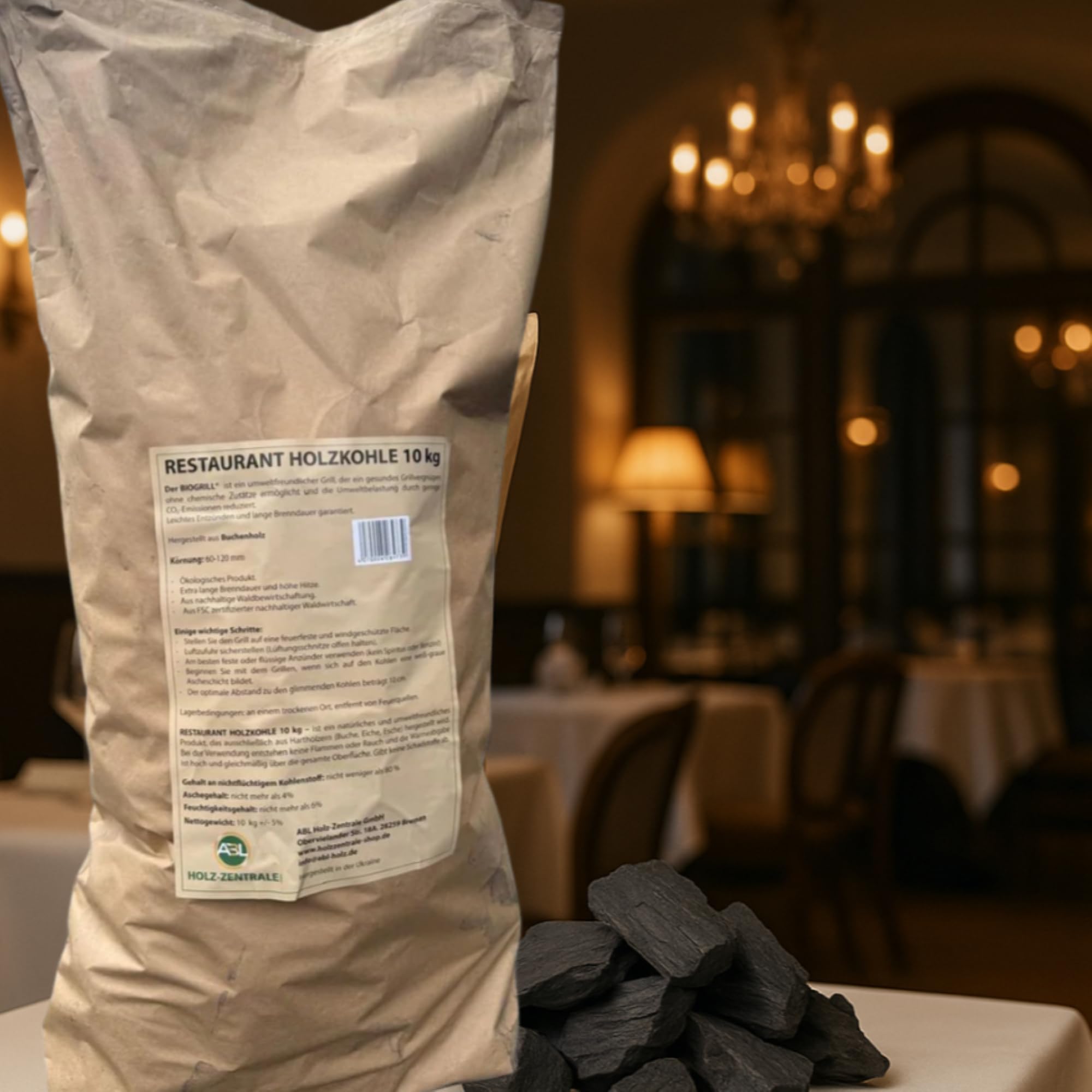 Holzkohle 20kg – Grillkohle 10kg – Buchenholzkohle – Restaurant Grillkohle – Steakhouse Holzkohle – Grill Kohle für BBQ & Kohlegrill – Premium Qualität – 2x10kg (20kg)