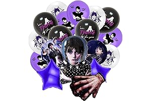 Luminous Wednesday Addams Birthday Party Balloons