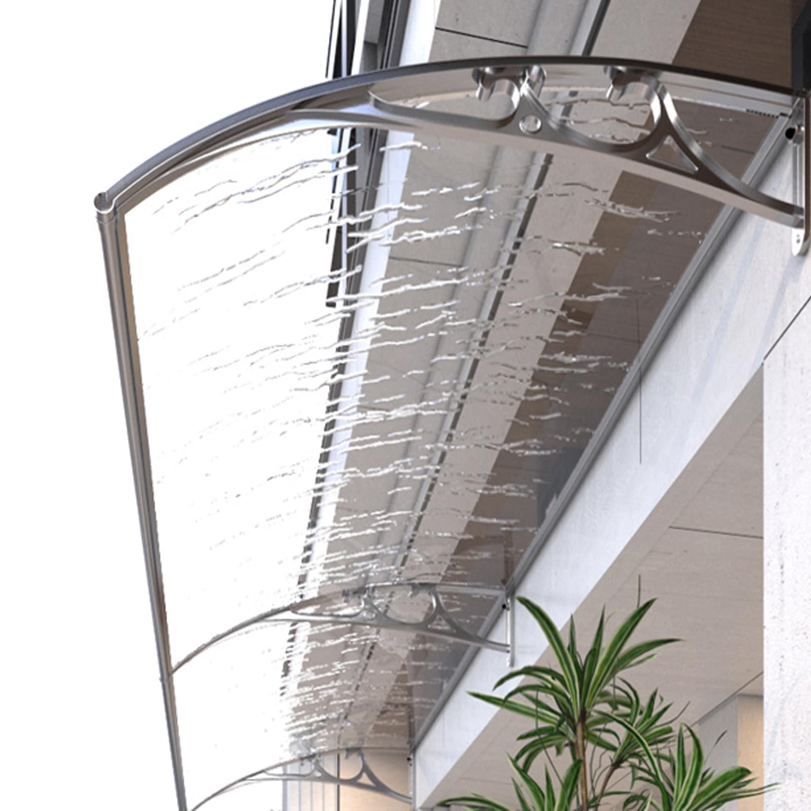 Copertura impermeabile con telaio in alluminio per porta d'ingresso, finestra, giardino, patio, piscinaResistente copertura antipioggia per protezione esterna