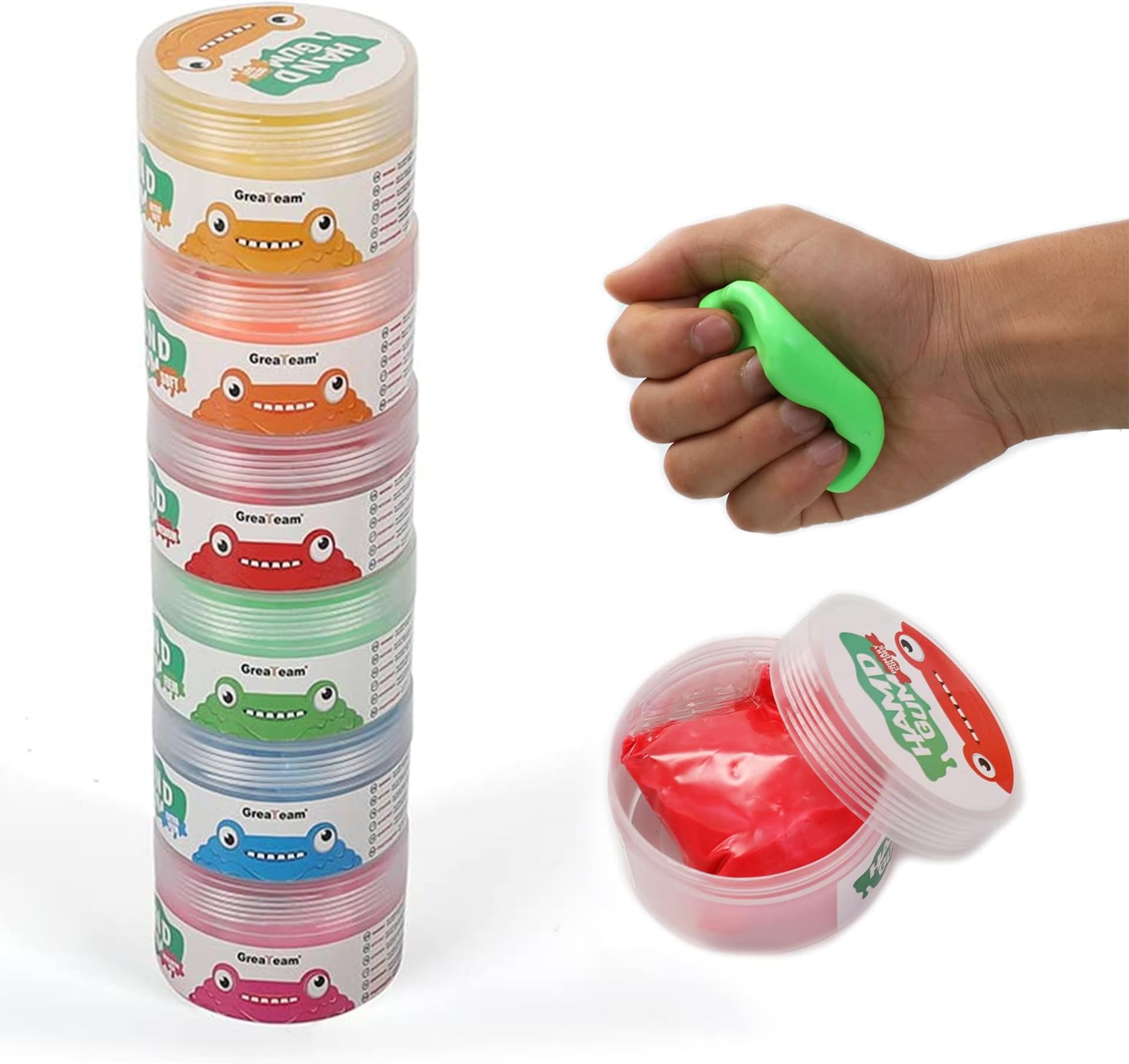 Exercise Putty - Therapy Putty - Play Putty for Kids (4 Pack/6 Pack), 1.8-oz Hand Exercise Rehabilitation, Stress and Anxiety Relief, Increase fine Motor Skills and Finger Strength (6 Colors Pack)