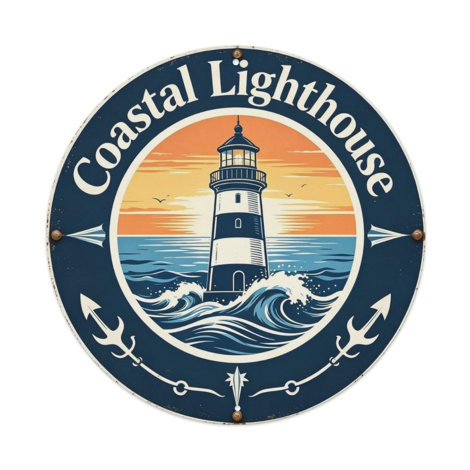 Coastal Lighthouse Metal Tin Sign Plaque