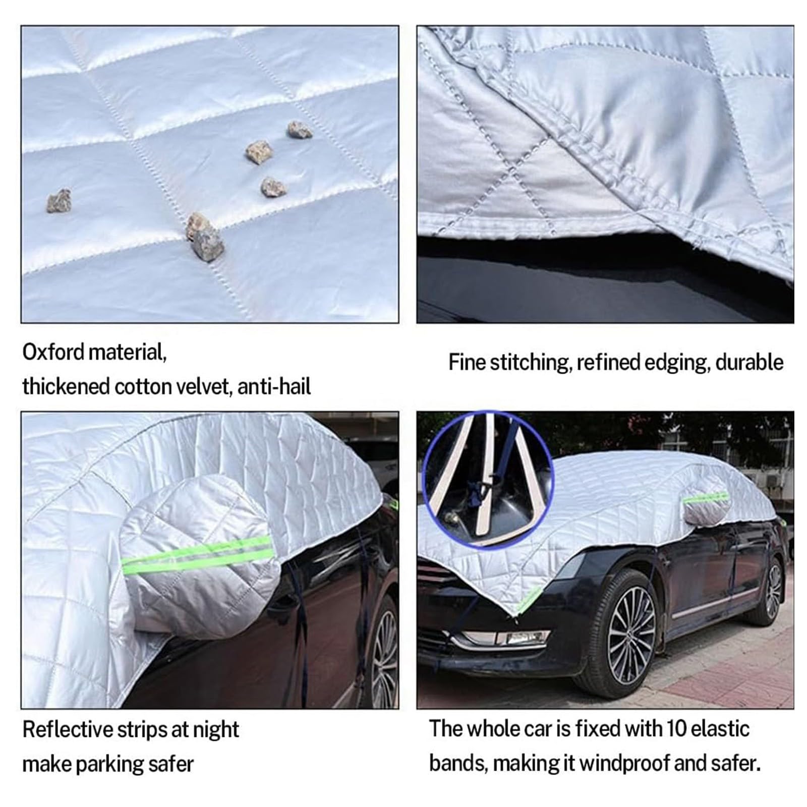 Verdicktes Hagelschutzplane für For𝖽 Transit Custom Hagelschutz Halbe Autoabdeckung,Abdeckplane für Hagel Regen Sonne Schutz,Hagelschutzdecke Auto Mit Reflektierendes Warnband