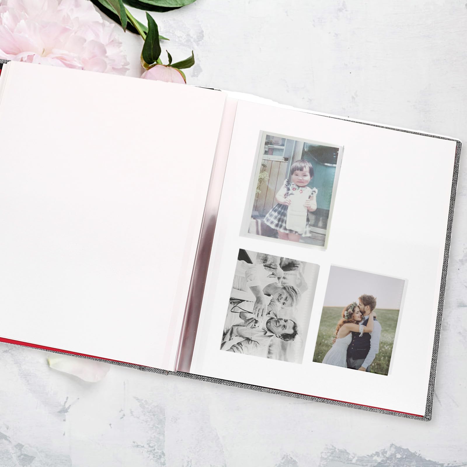 Selbstklebendes Fotoalbum im Vintage Stil aus Leinen zum Selbergestalten Langlebig Kleines Familienfotoalbum für Geburtstags und Abschlussfeiern