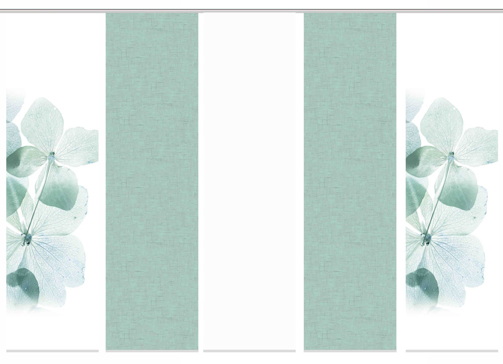 5er-Set Schiebegardinen Marcella Blickdicht, Höhe 245 cm, Mint