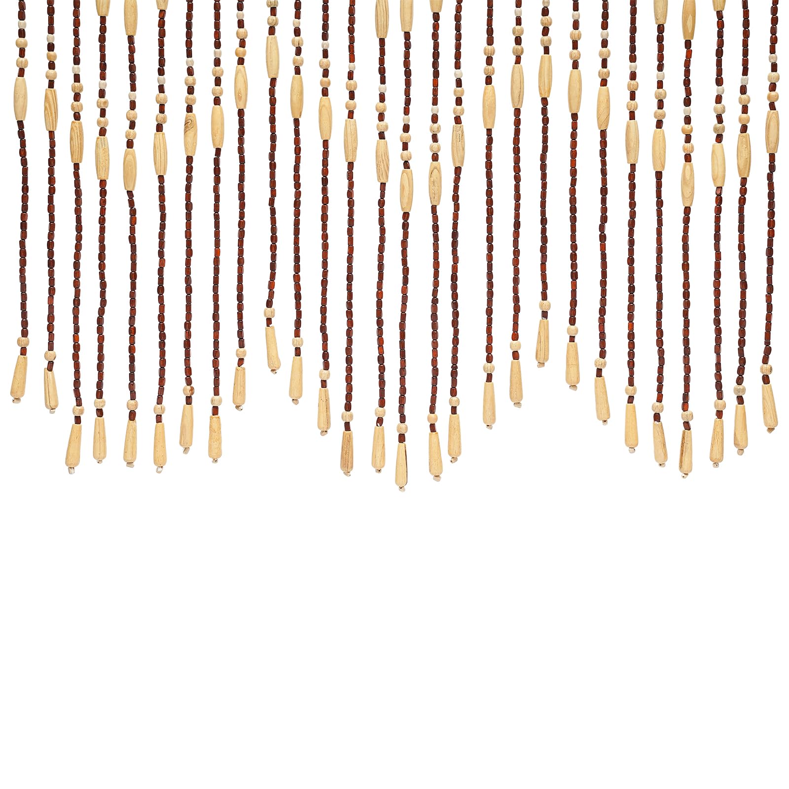 Rideau de porte en perles de bois 90 x 175 cm 31 brins Rideau de porte décoratif pour portes