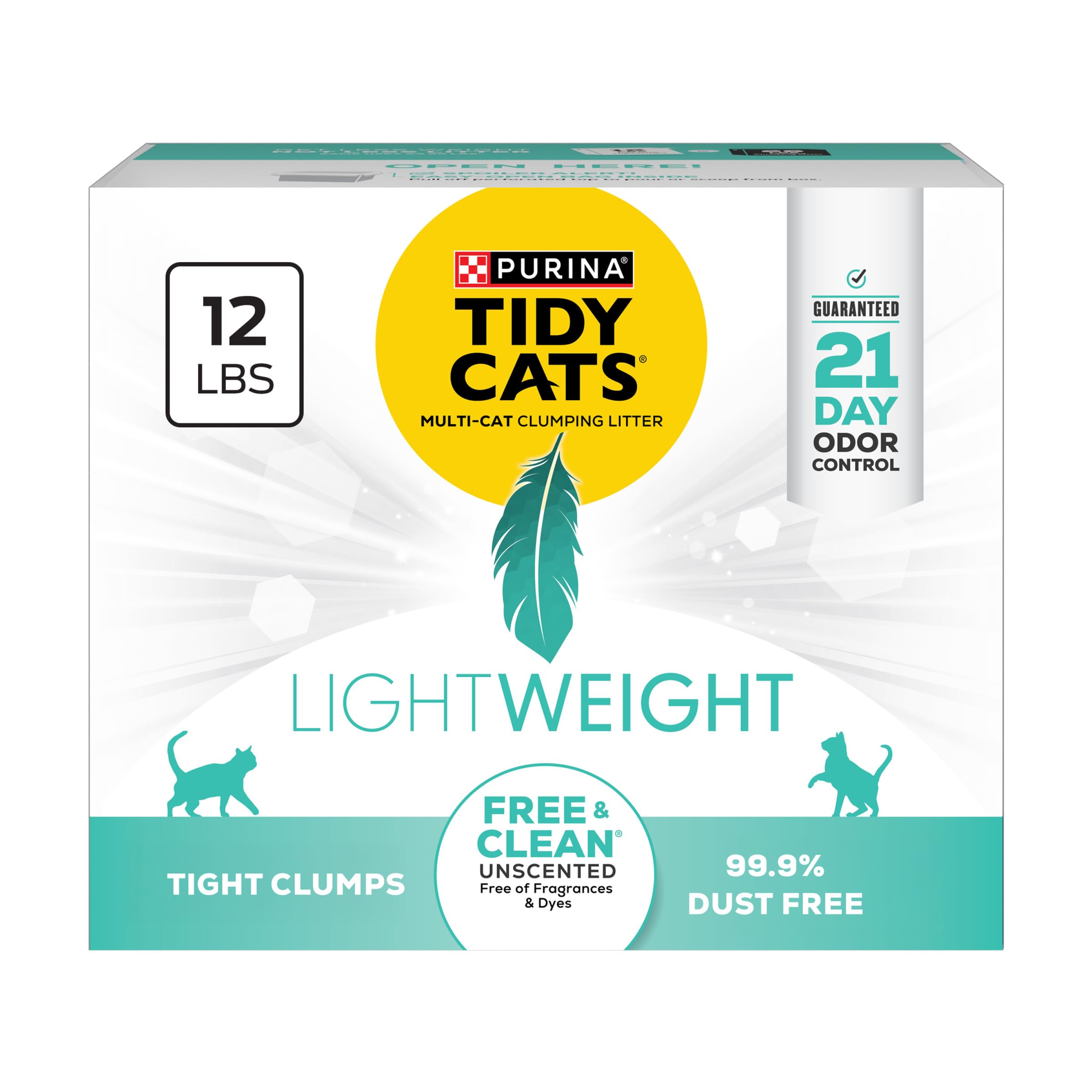 Purina Tidy Cats Lightweight Free and Clean Unscented, Multi-Cat, Clumping Cat Litter