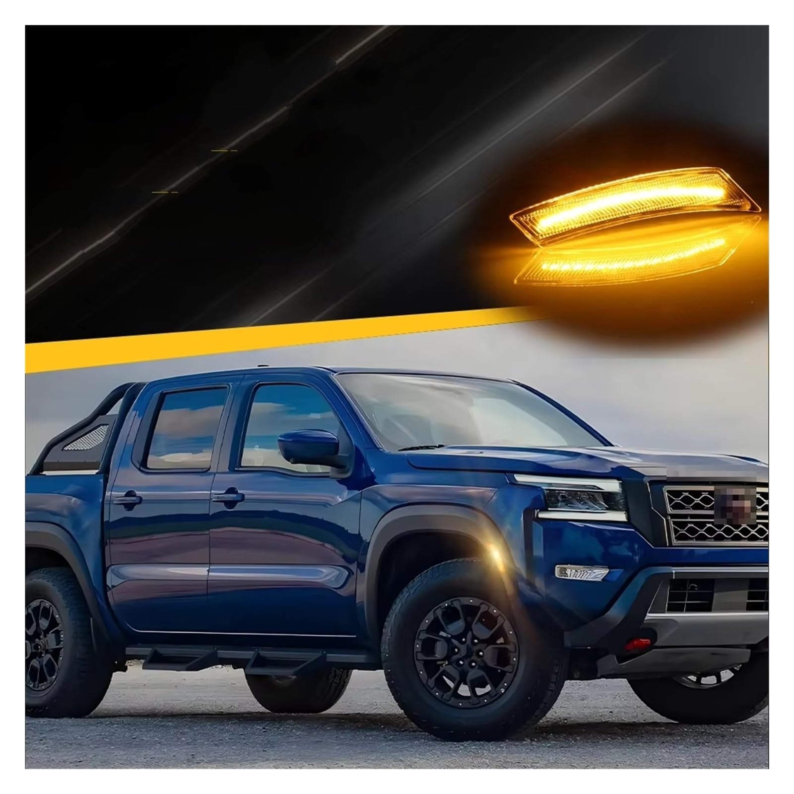 Fanale Freccia Auto Per Nissan Per Frontier 2022-2024 2 Pezzi Anteriore Indicatore Laterale Direzione Con LED 261409BU0B 261459BU0B NI2556102 Luce Freccia