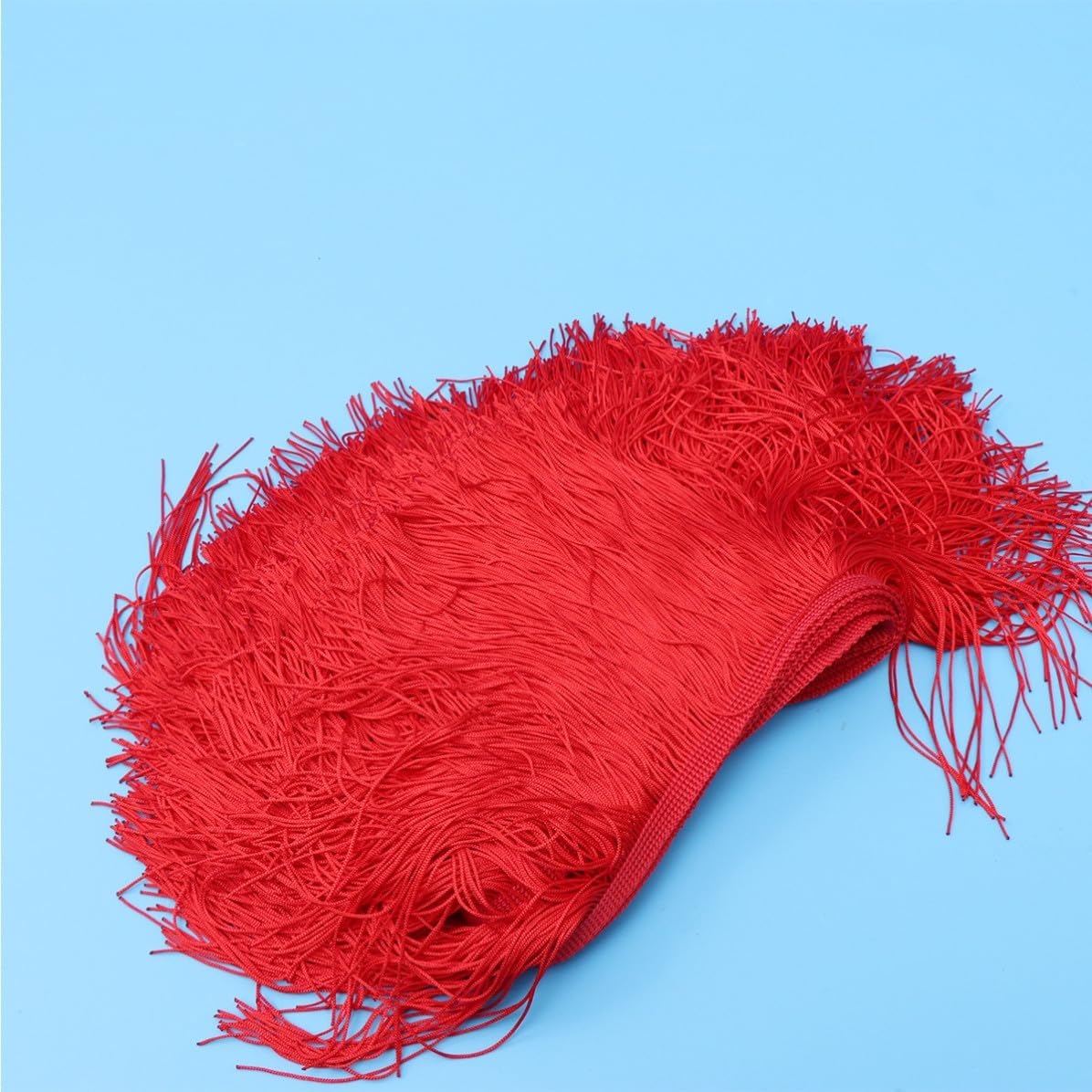 10m Long 15cm Wide Red Lace Fringe Trim for Stage Costumes