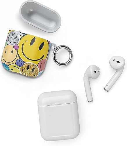 Miniatura 3 de Casely Funda compatible con AirPods 1 y 2  Todas las sonrisas  Funda para AirPods con adhesivo de cara sonriente