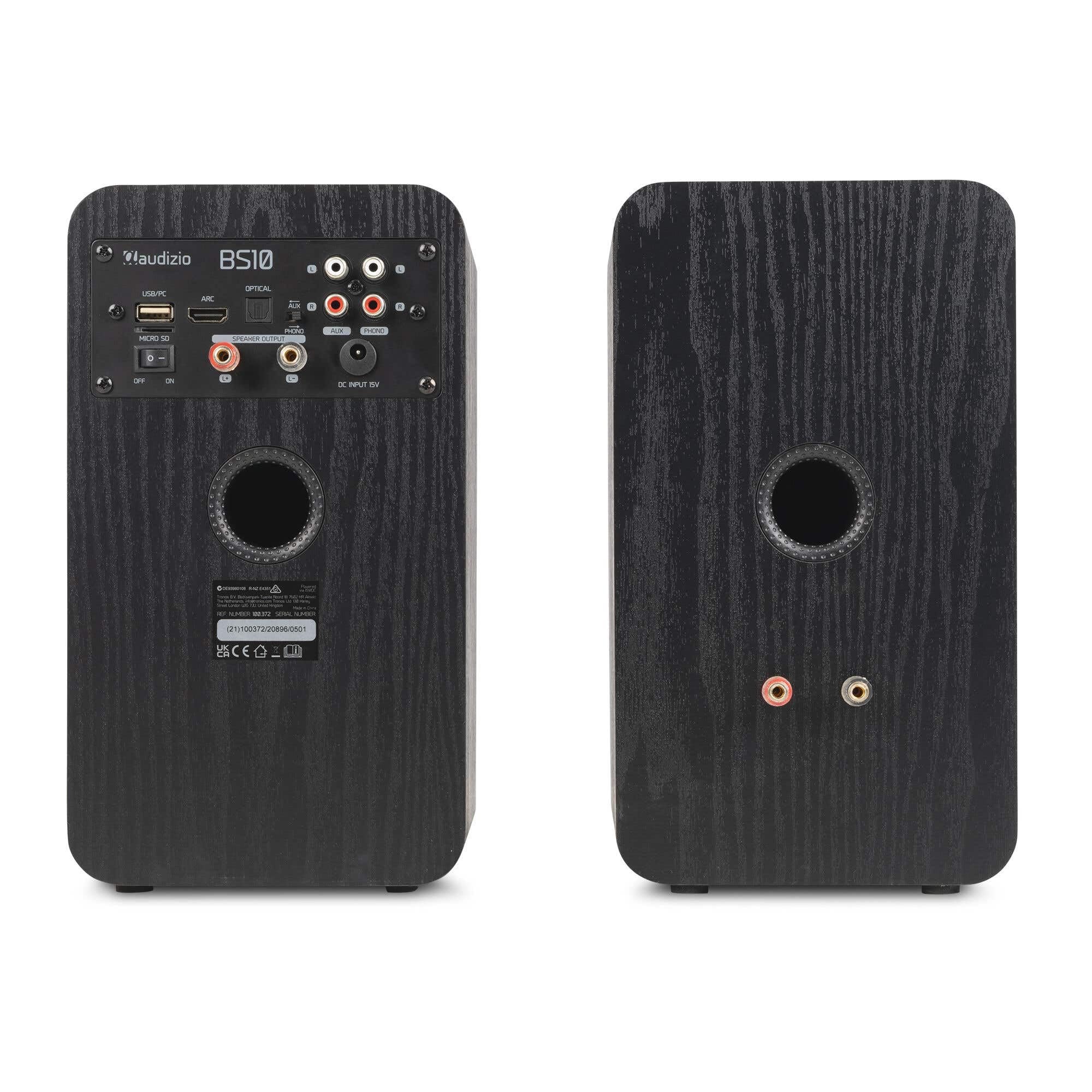 Audizio BS10 Aktivlautsprecher Boxen Paar - 80 Watt Bluetooth HiFi Lautsprecher Set mit HDMI ARC, Optical & RCA - Regal Lautsprecher, Studio Boxen für PC, TV & HiFi - Schwarz