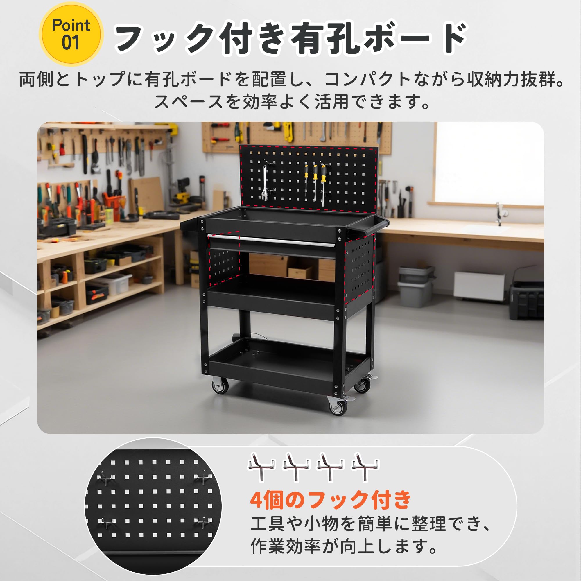 Amazon.co.jp: ツールキャビネット ツールワゴン ツールカート工具
