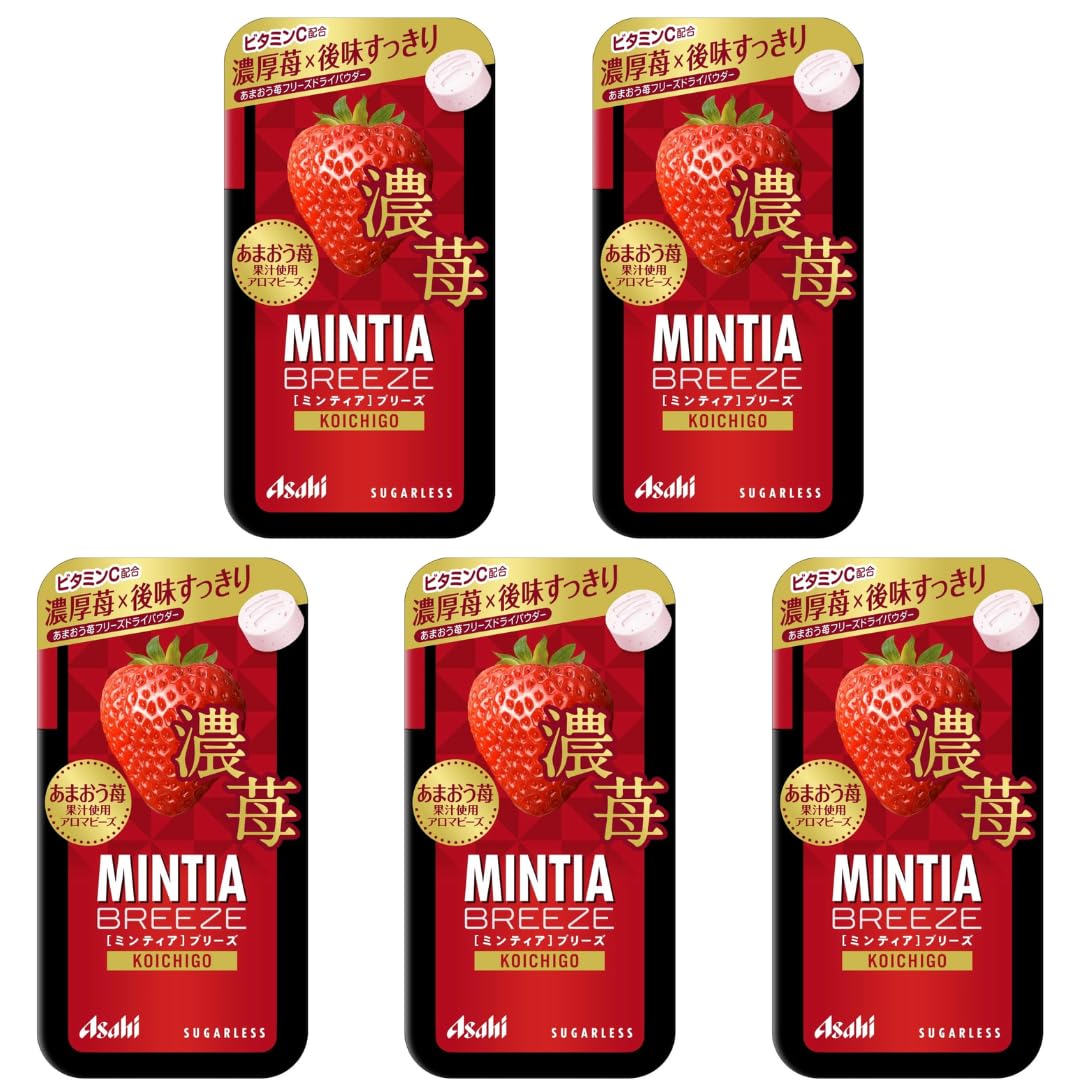 Mintia Breeze Japanese Mint Tablet Candy Strawberry ICHIGO 30 Tablets Set Of 5