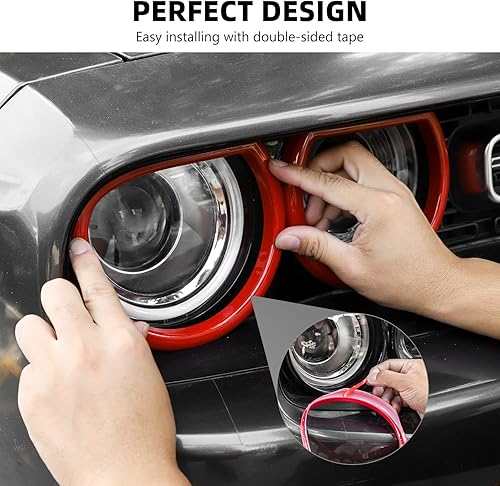 Miniatura 5 de RAZPOY Funda para faros delanteros para accesorios Challenger, cubierta para faros delanteros, decoración exterior para Dodge Challenger 2015-2022