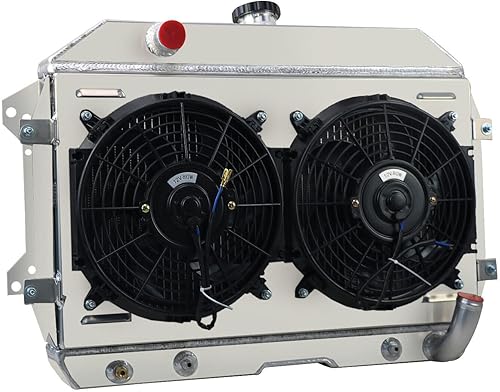 Miniatura 2 de Radiador para 1970-1974 Datsun 240Z 260Z 2.4L 2.6L L6 Gas, radiador de aluminio completo de 3 filas + 2 ventiladores de 10 pulgadas + cubierta + kit