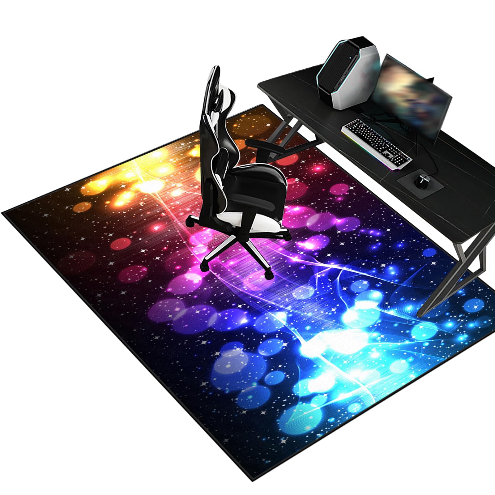 Fzamudng Heavy Duty Office Gaming Chair Mats for Carpeted and Hardwood Floor Desk Chair Mat Carpet Protector Chair Mat for Home and Office Hard-Floor Chair Mats Floor Mat for Office Chair 90 x 120 cm