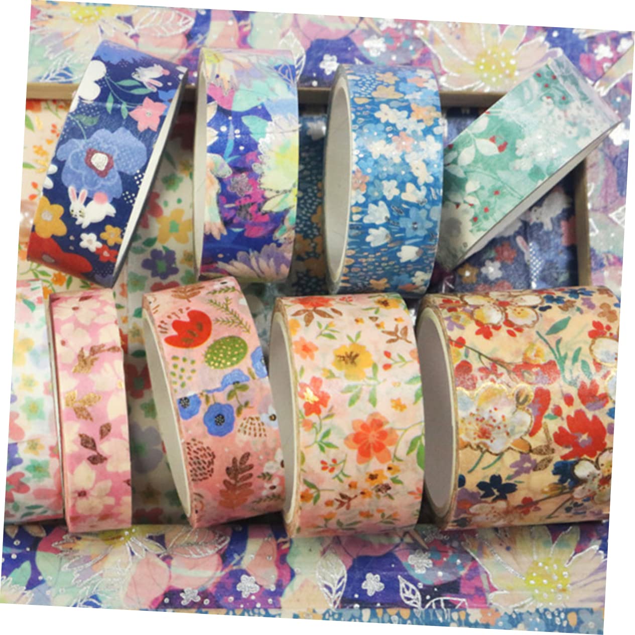 HOMSFOU 3 Sätze Blumendesign Washi Tape Dekoratives Klebeband Für Diy Bastelprojekte Scrapbooking Und Geschenkverpackungen Leicht Abziehbar Und Vielseitig Einsetzbar 9 Rollen * 3