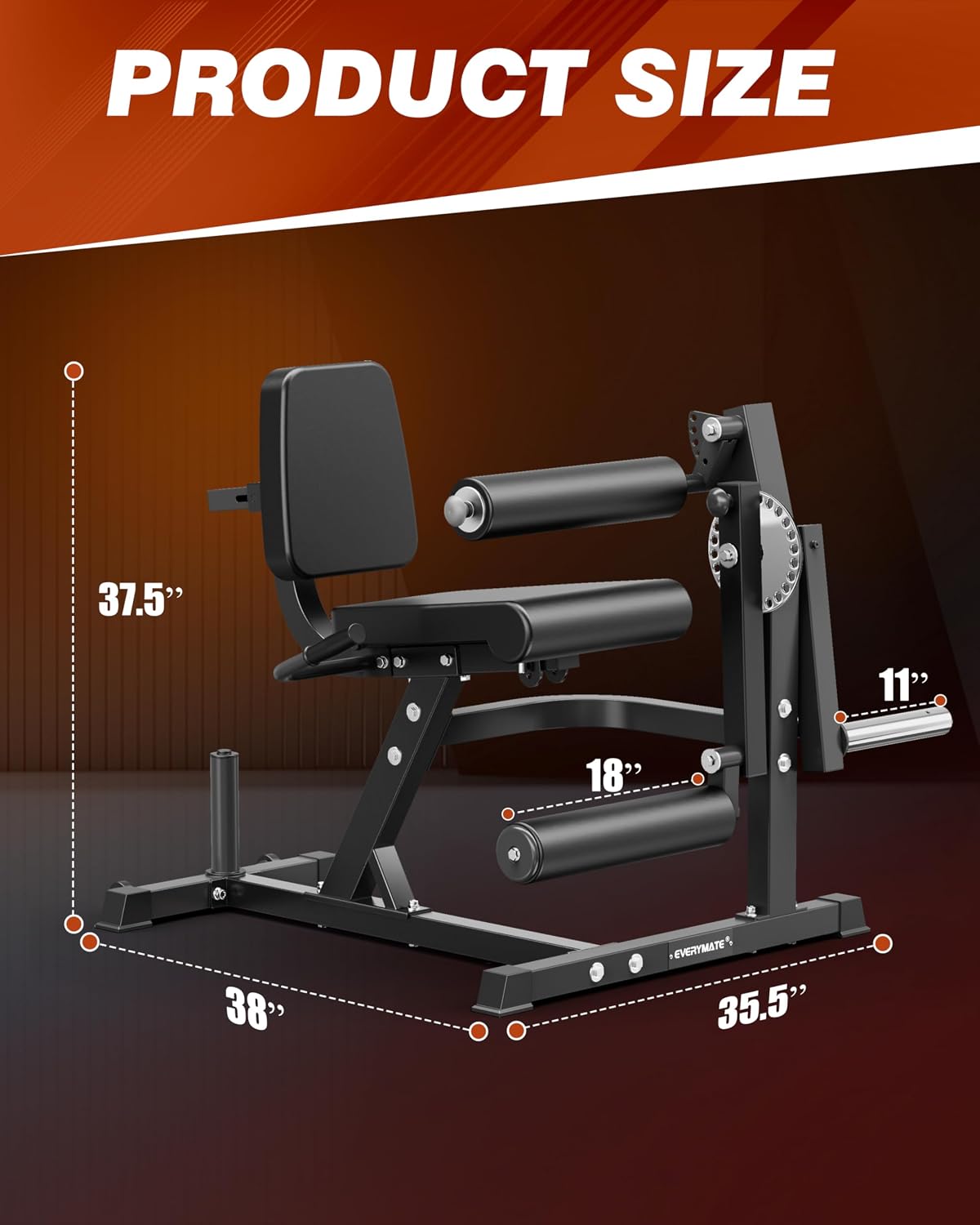 EVERYMATE Leg Extension Curl Machine - 680lbs Capacity Leg Rotary Extension, Adjustable Leg Curl Machine, Lower Body Workouts, Home Gym Weight Machine