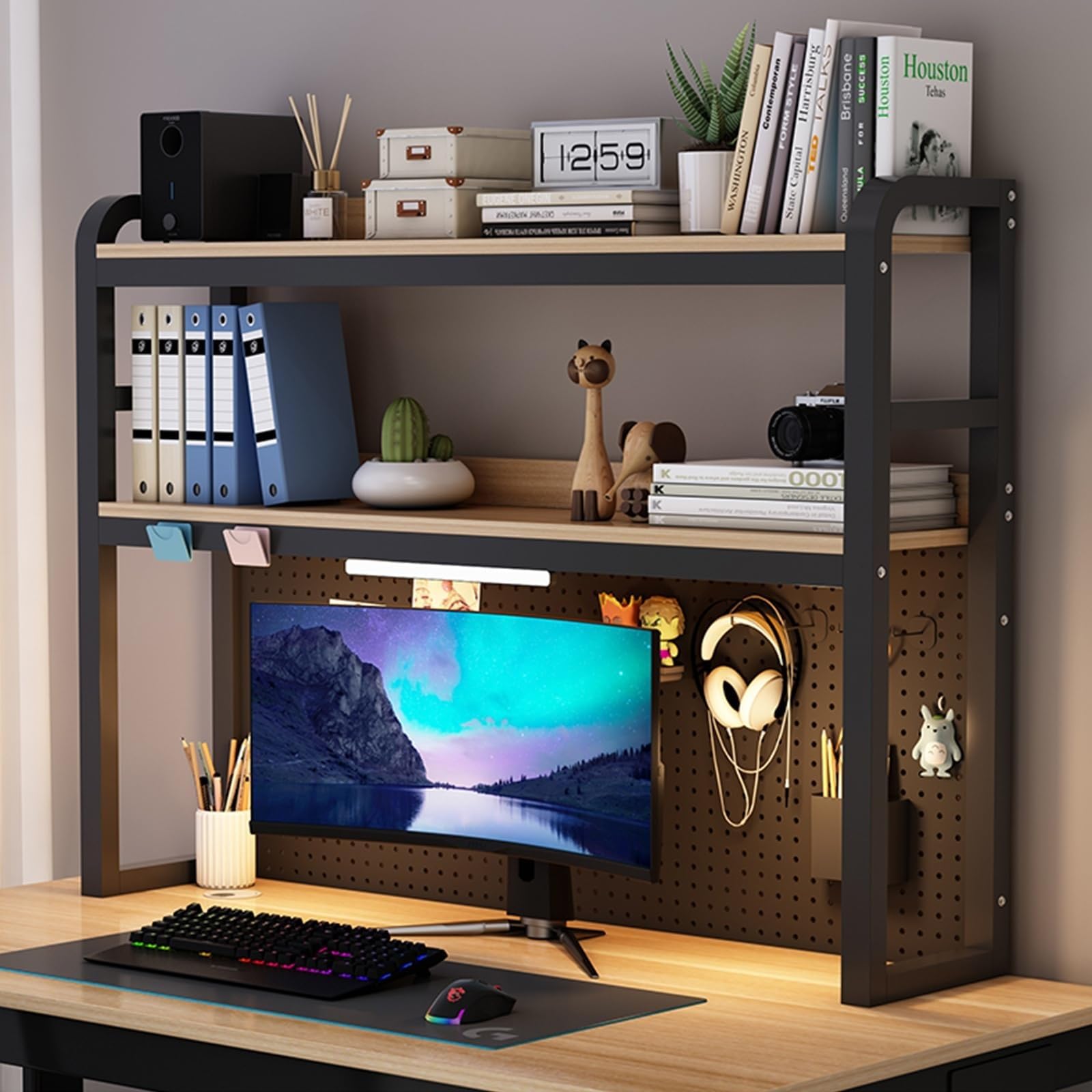 Schreibtisch-Bücherregal - Computertisch-Desktop-Bücherregal, Mehrzweck-Lagerregal Für Bürobedarf, Verstellbarer Schreibtisch-Einkaufsständer, Geeignet Für Den Schreibtisch Im Home-Office ( Color : A
