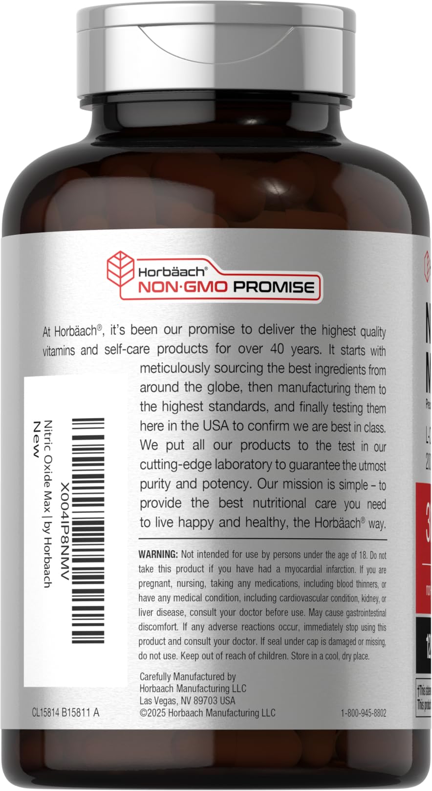 Horbäach Nitric Oxide Supplement | 3000mg | 120 Capsules — Amazon image 3