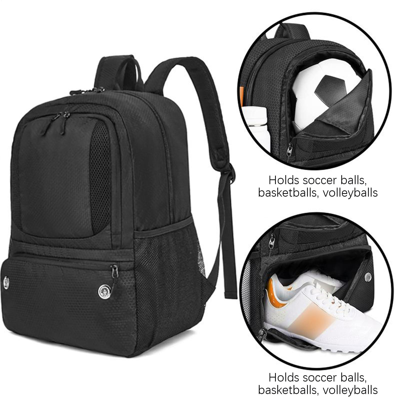 Genérico Mochilas de Fútbol para Hombres | Bolso Juvenil Para Fútbol | Mochila Ergónómica Impermeable Transpirable Antiolores con Compartimento para Zapatos para Entrenamiento Gimnasio y Deporte