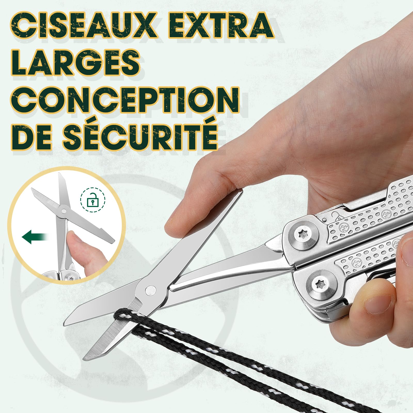 Multper Pince Multifonctions, Idee Cadeau Homme, Multitool, Outil Multifonction avec Couteau Damas, Tournevis, Ciseaux, Cadeaux Anniversaire Homme, Cadeau Fete des Peres