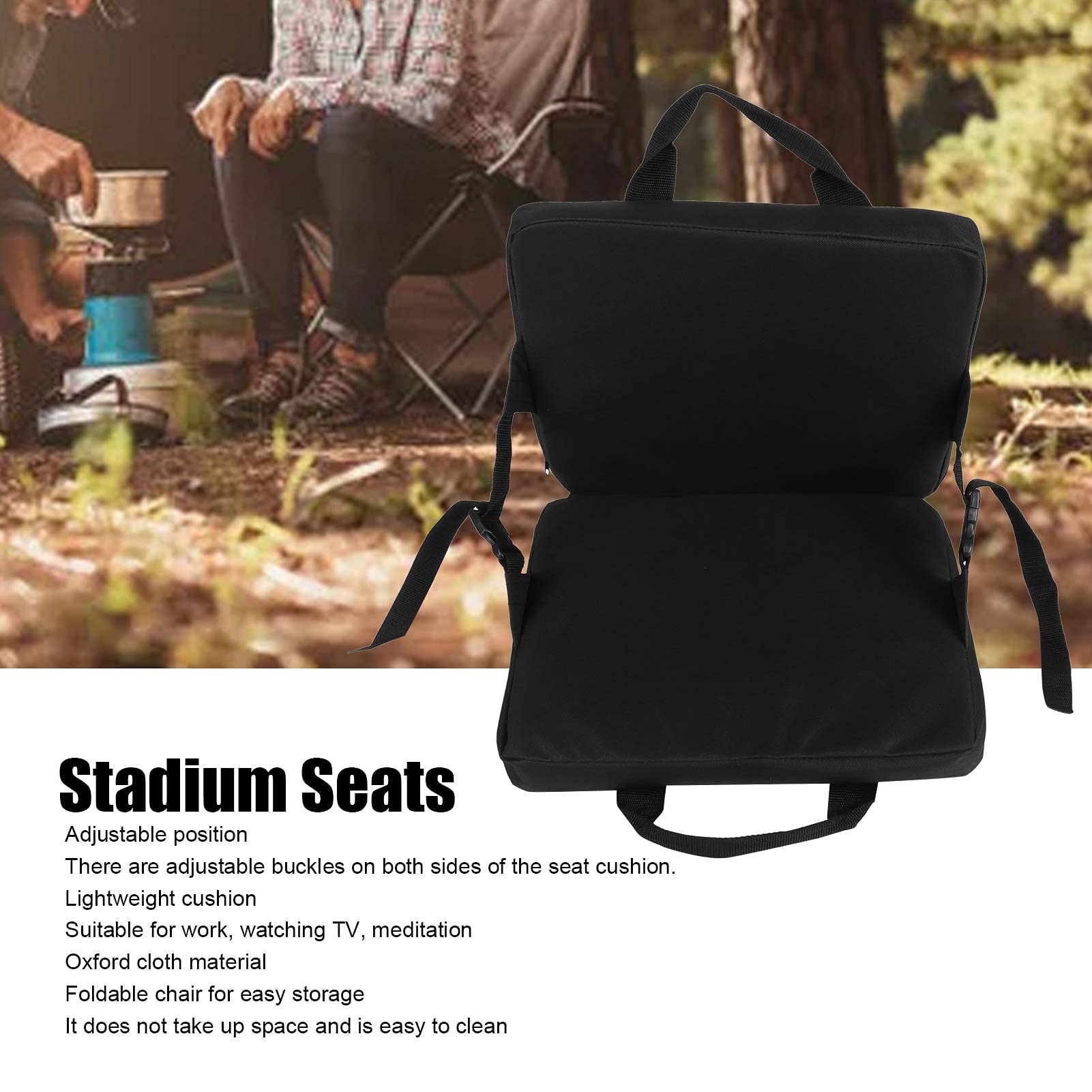 Yuecoom Bleacher Seats with Backs and Cushion Wide, Portable Stadium Seat Cushion for Bleachers Picnic Sporting Events, Folding Chair Beach Oxford Cloth Chair Cushion