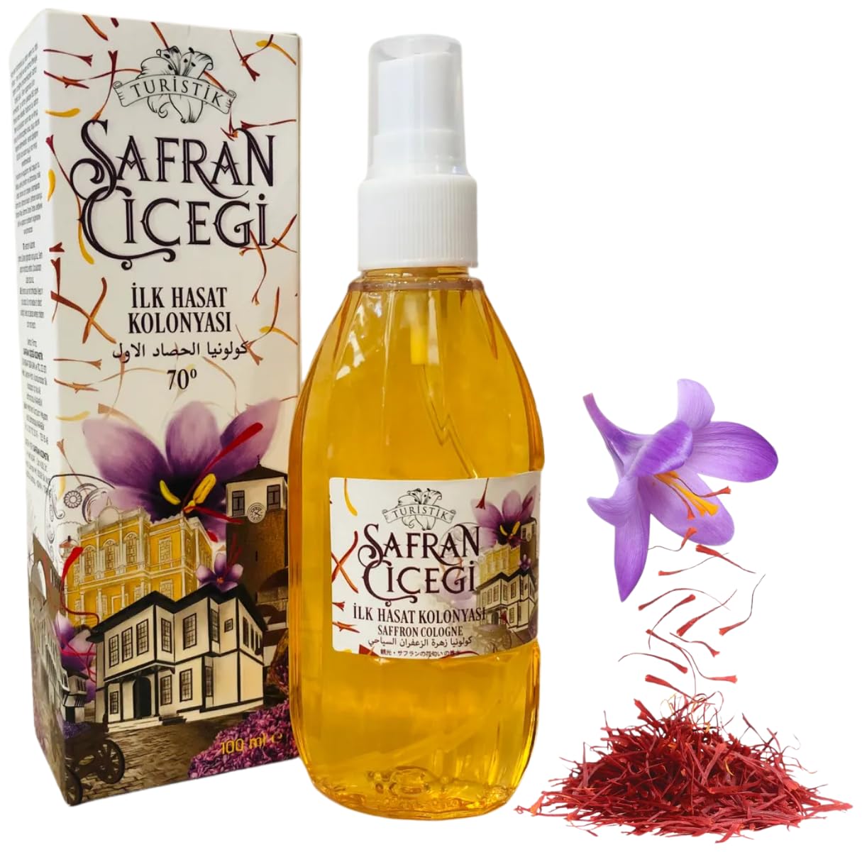 Touristic Saffron Flower First Harvest Spray Cologne Saffron Cicegi Saffron Cologne 100 ml-3 38 fl oz Traditional Turkish