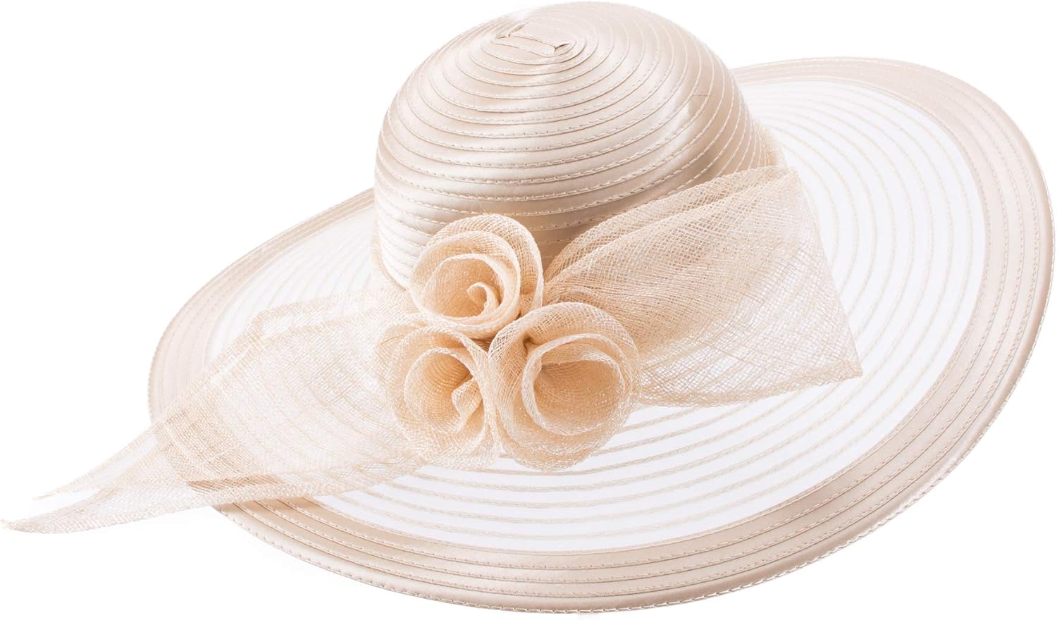 Lawliet Womens Sinamay Wide Brim Wedding Occasion Sun Hat Dressy Millinery Hatinator A435