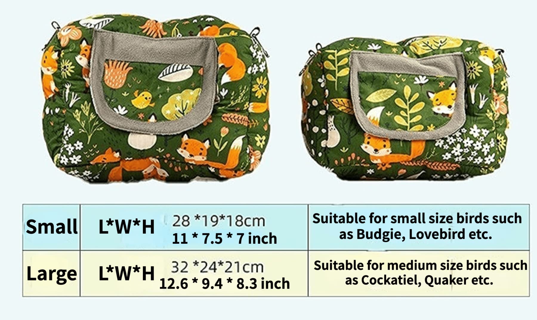 Hamaca colgante de invierno para loro, cama para dormir, cama para loro, lavable, para loros, periquitos, cacatúas, periquitos, periquitos, periquitos, pájaros de apornis (grande, naranja)