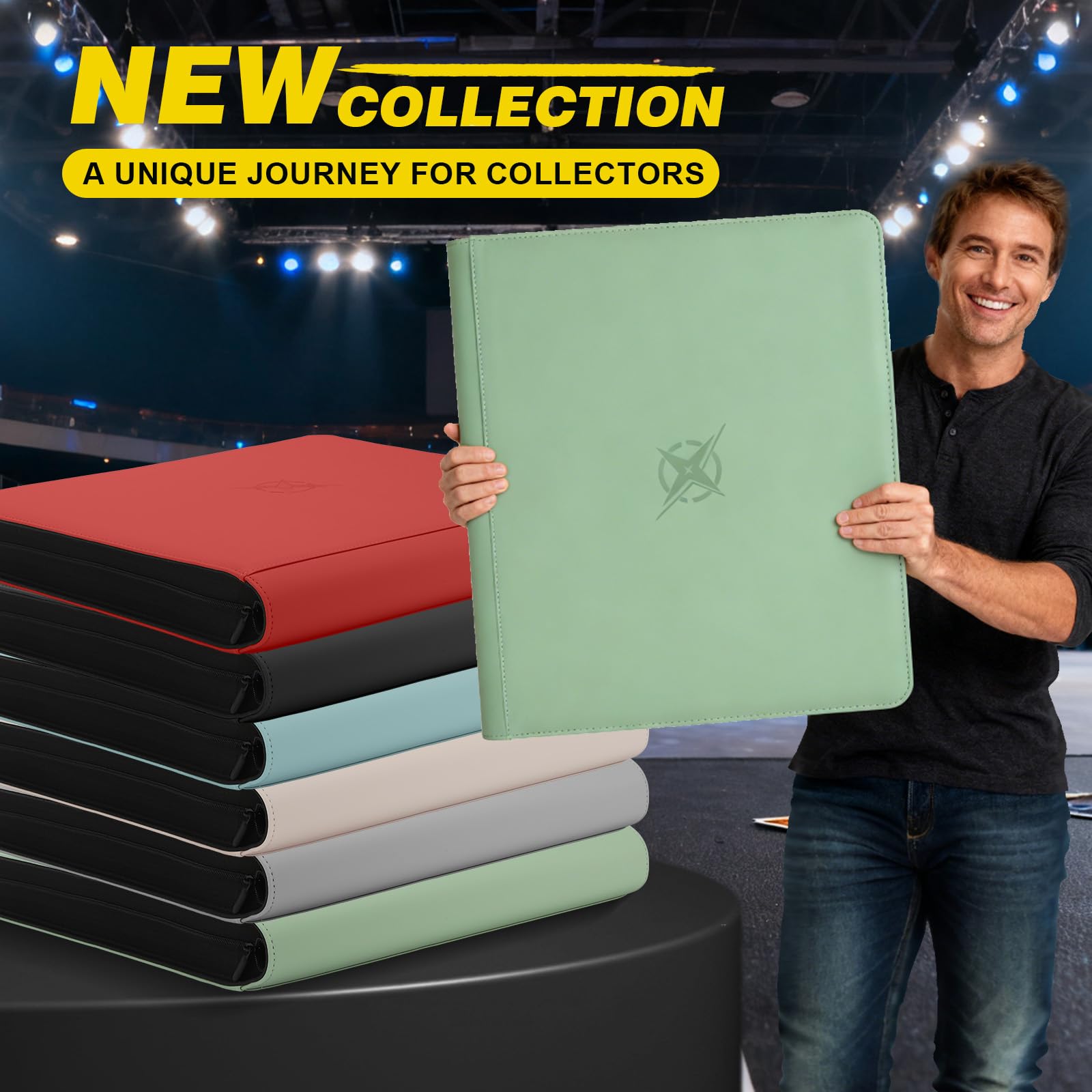 Raccoglitore di carte a 20 tasche, contiene 2000 carte, album di carte collezionabili con cerniera, compatibile con TCG, carte da gioco e sportive (bianco avorio)