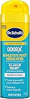 Dr. Scholl's Odor-X Athlete's Foot Spray 5.3oz: 24-Hour Itch Relief, Instant Cool, Cures & Prevents Fungus, Destroys Odors