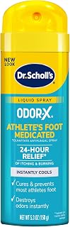Dr. Scholl's Odor-X Athlete's Foot Spray 5.3oz: 24-Hour Itch Relief, Instant Cool, Cures & Prevents Fungus, Destroys Odors