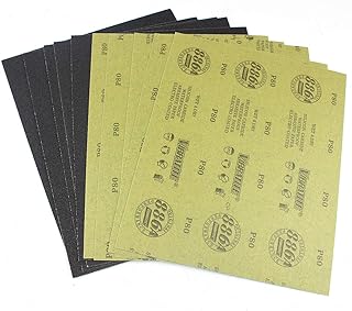 Sandpaper Sheets, 80 Grit Dry Wet Sand Paper, 9 x 11 Inch,Silicon Carbide, for Wood Furniture Finishing,Metal Sanding and ...