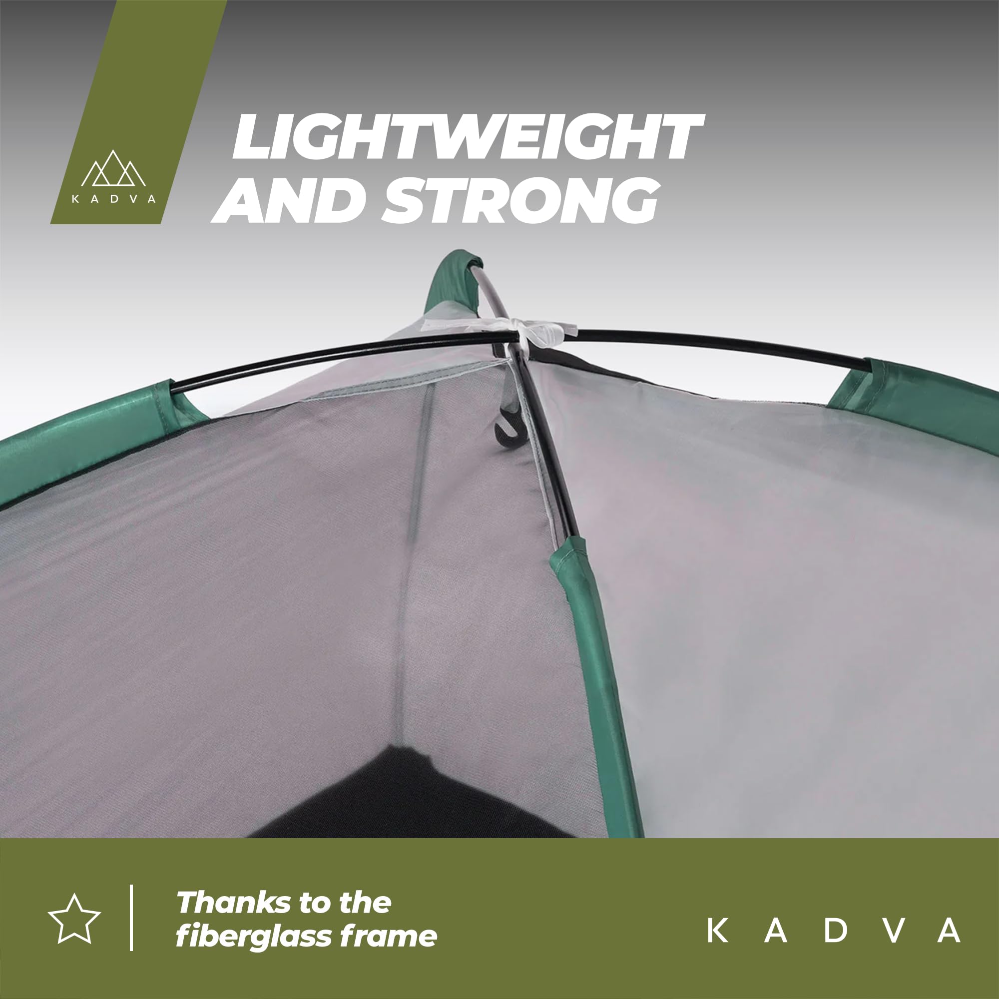 KADVA CAMPdome 3 tende da lancio per 3 persone, 270 x 210 x 125 cm, impermeabile, leggero e resistente, struttura in fibra di vetro, ideale per campeggio e escursioni