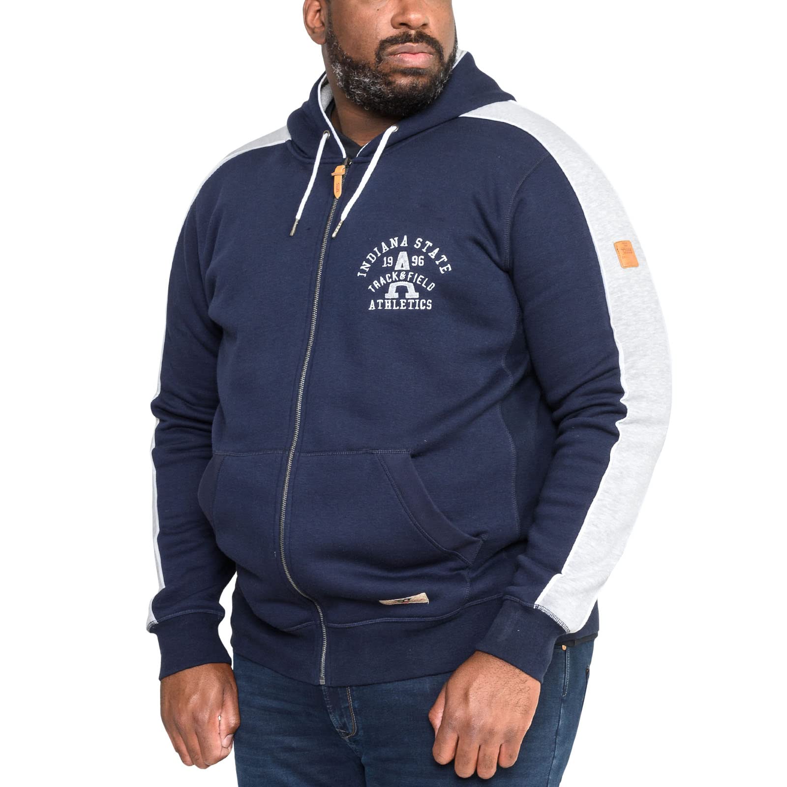 Duke D555 Men's Blue Duke Eaton Full Zipped And Embroidered Hoody - 4XL