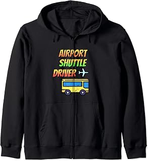 Airport Shuttle Driver Bus Service Driving Zip Hoodie